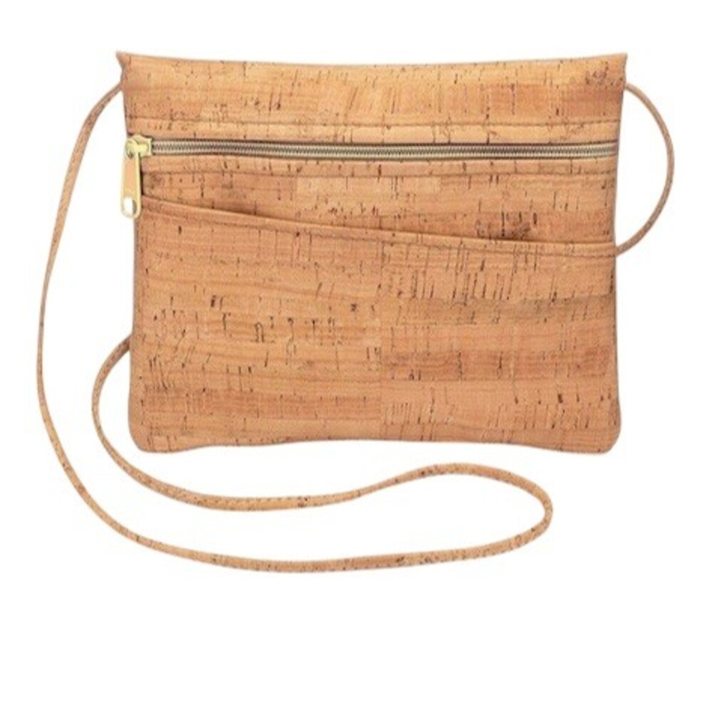 Natalie Therese Crossbody Bag Womens Natural Tan Zip Top Front Zip Pocket